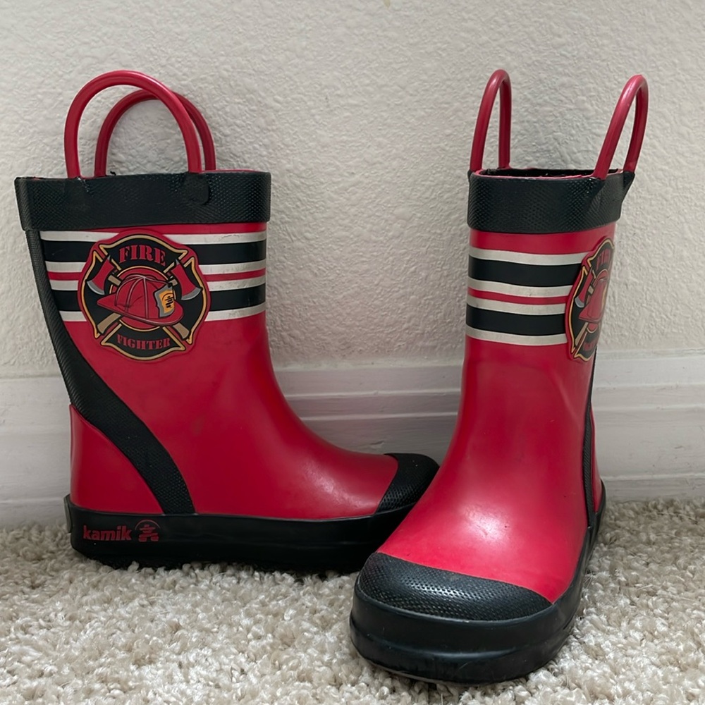 Toddler fireman rain boots